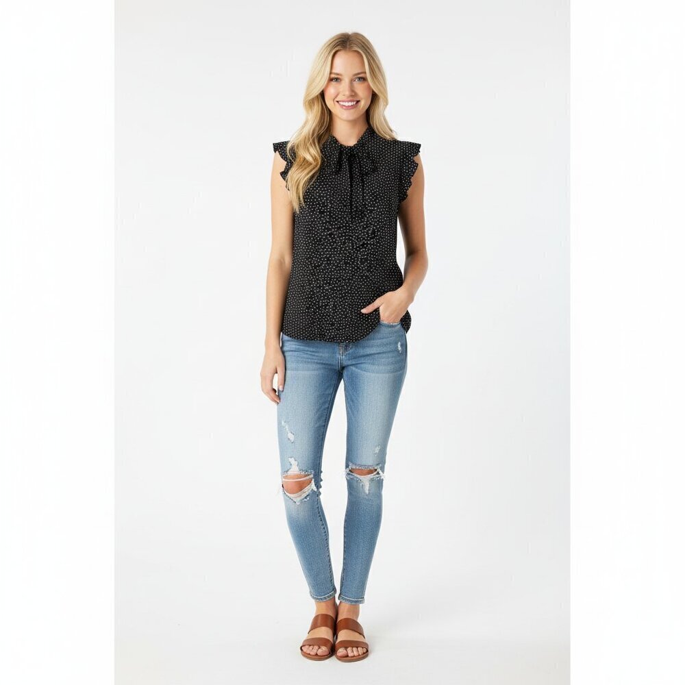 Ann Taylor LOFT size medium polka dot top
